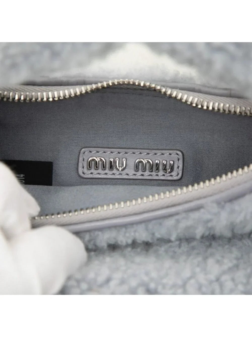 Miu Miu Wonder Hobo Chain Shoulder Bag 2-Way Blue Wool